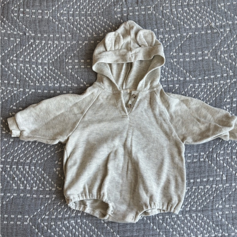 bebe Light Gray Kids Hoodie Bodysuit